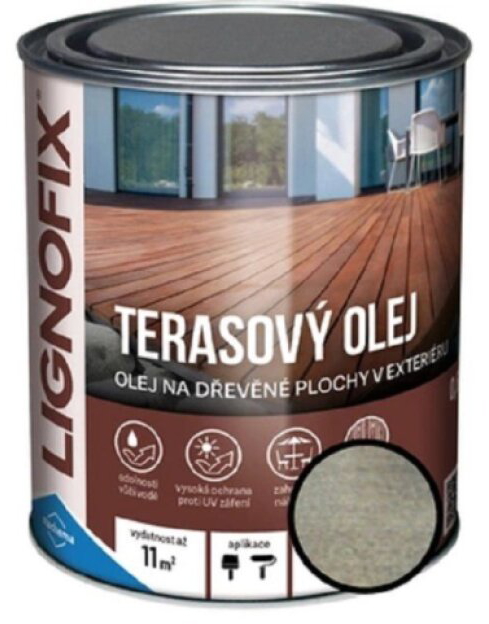 Olej terasový Lignofix antik-šedý 5 l