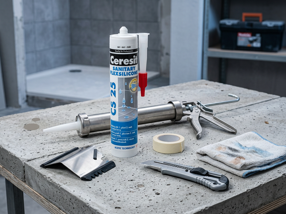 Tmel silikonový sanitární Ceresit CS 25 cementově šedý 280 ml
