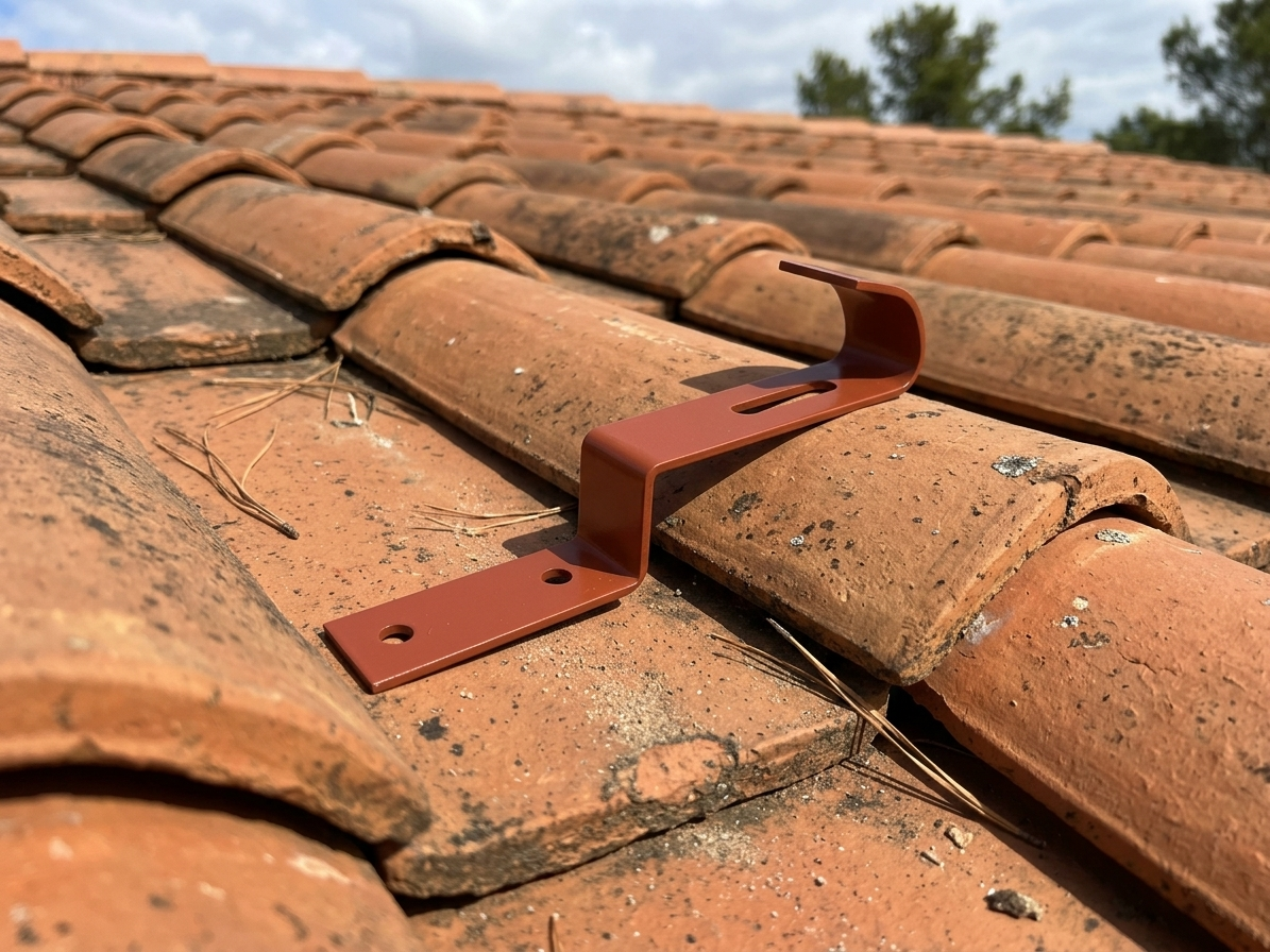 Příchytka hřebenových tašek CLAMP cihl.červená FIXING UNI