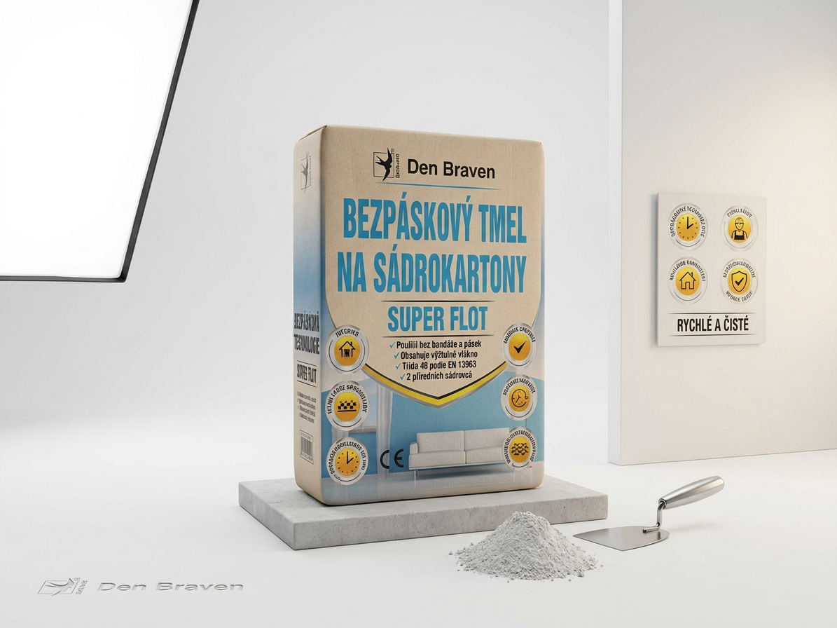 Bezpáskový tmel na sádrokartony Den Braven SUPER FLOT 5 kg