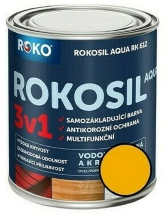 Barva samozákladující Rokosil Aqua 3v1 RK 612 6200 žlutá světlá 0,6 l