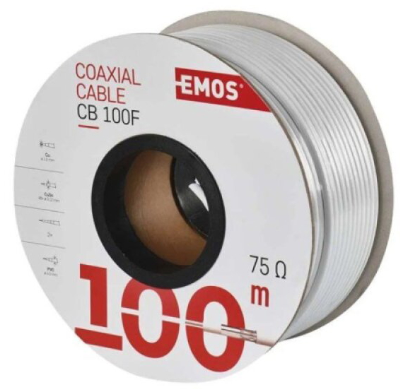 Kabel koaxiální Emos CB100F (100 m/bal.)