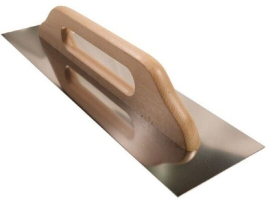 Hladítko nerezové s dřevěnou rukojetí hladké 500 x 130 mm
