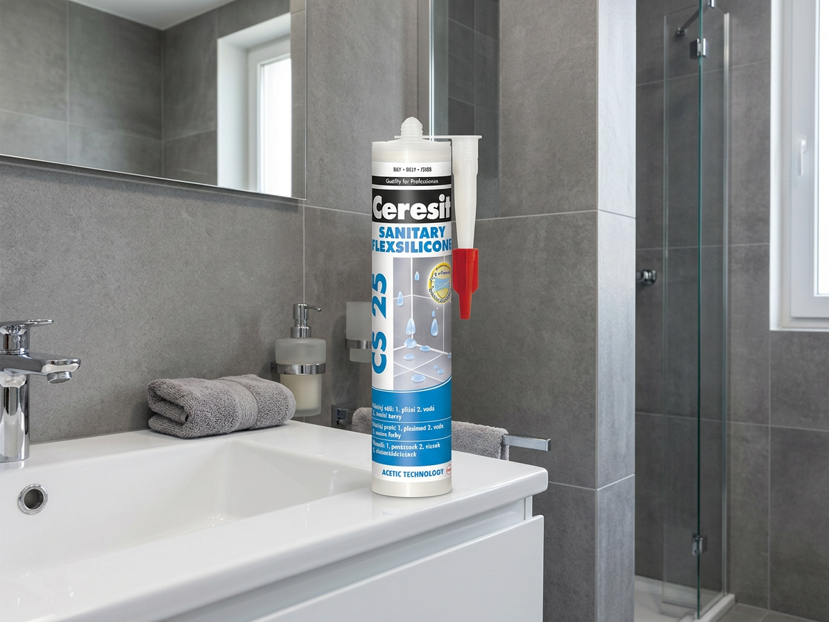 Tmel silikonový sanitární Ceresit CS 25 cementově šedý 280 ml