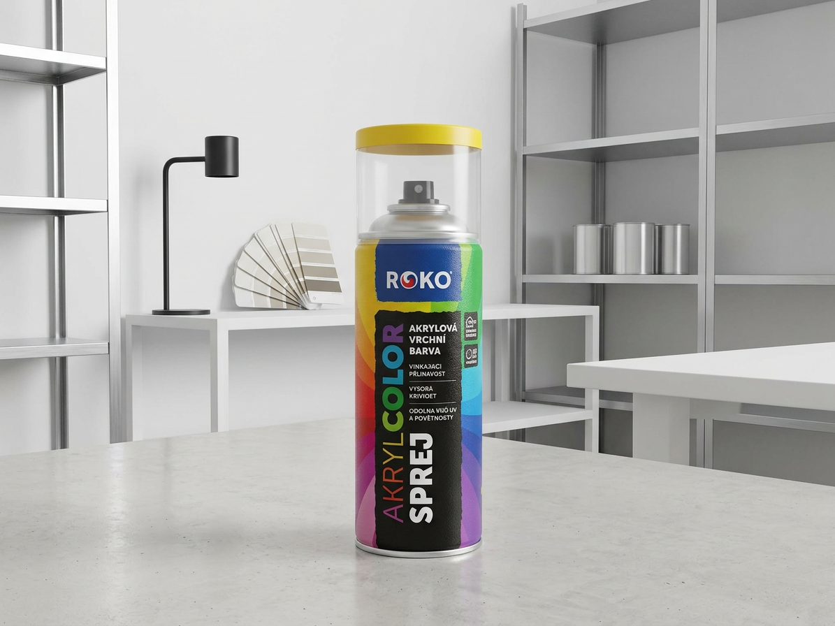 Barva akrylová vrchní Roko AKRYCOLOR Sprej signální žlutá 400 ml