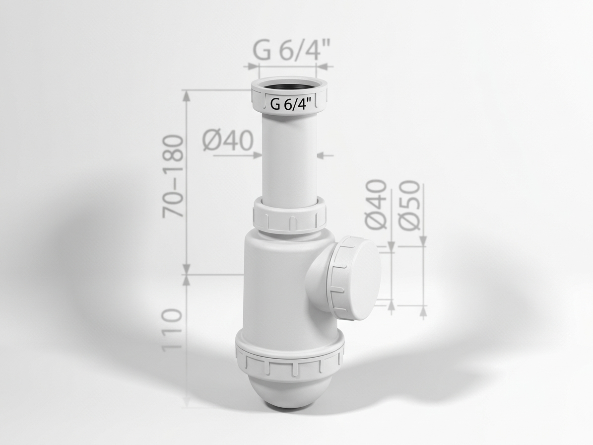 Sifon dřezový Alca A443 DN 50/40 s převlečnou maticí 6/4"