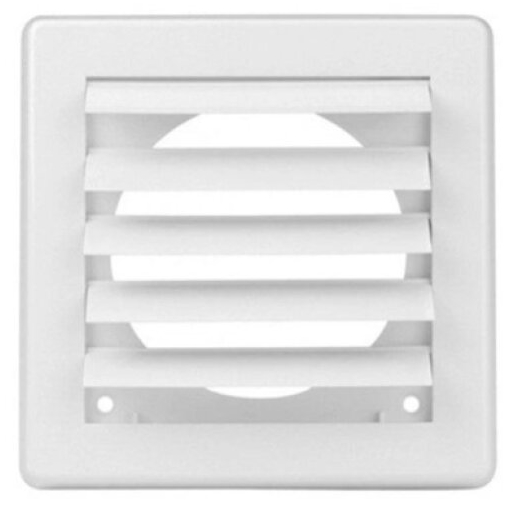 Mřížka větrací gravitační HACO VM G 175×175/125 mm bílá