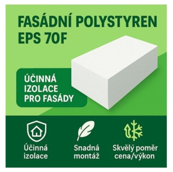 Fasádní polystyren EPS 70F tl. 100 mm (2,5 m²/bal.)