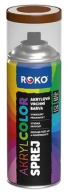 Barva akrylová vrchní Roko AKRYCOLOR Sprej hnědá měděná 400 ml