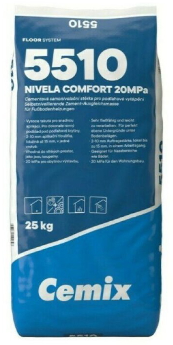 Stěrka samonivelační Cemix 5510 Nivela Comfort – 25kg