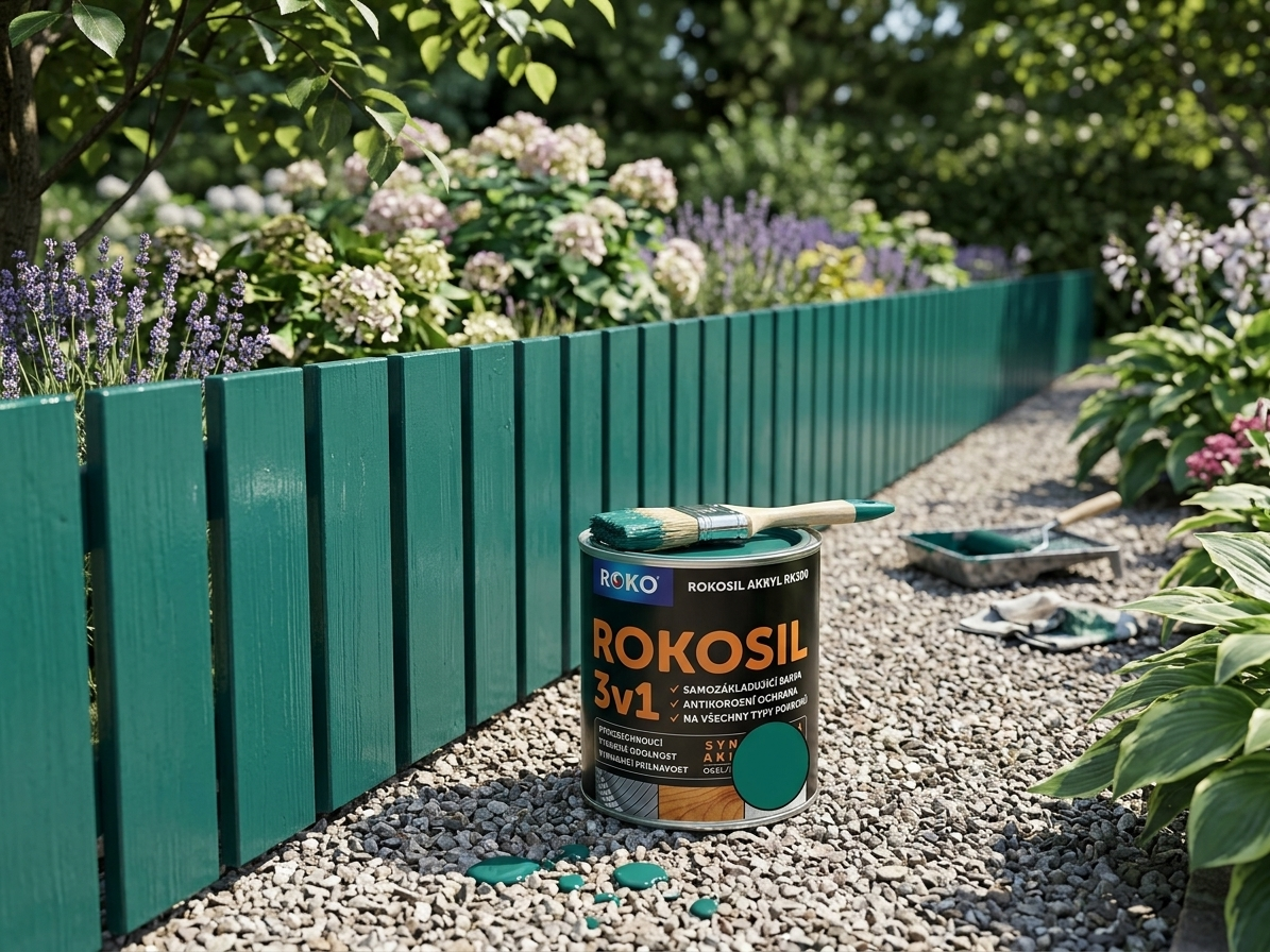 Barva samozákladující Rokosil akryl 3v1 RK 300 5400 zelená tmavá 0,6 l