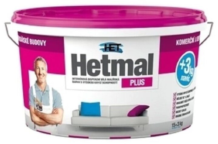 Malba interiérová HET Hetmal Plus bílá 15+3 kg
