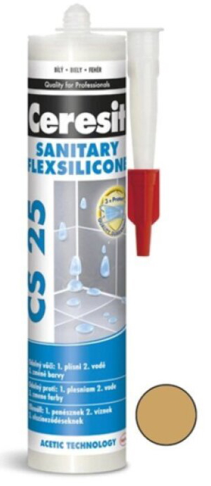 Tmel silikonový sanitární Ceresit CS 25 toffi 280 ml