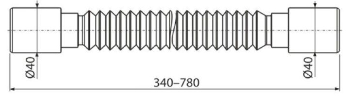 Připojení flexi Alcadrain A710 Premium 40×40 mm