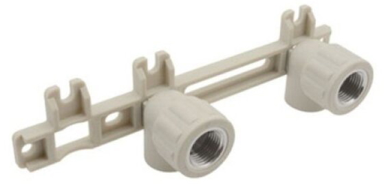 PPR koleno nástěnné dvojité 20 x 1/2" s nastavitelnou roztečí 100 a 150 mm