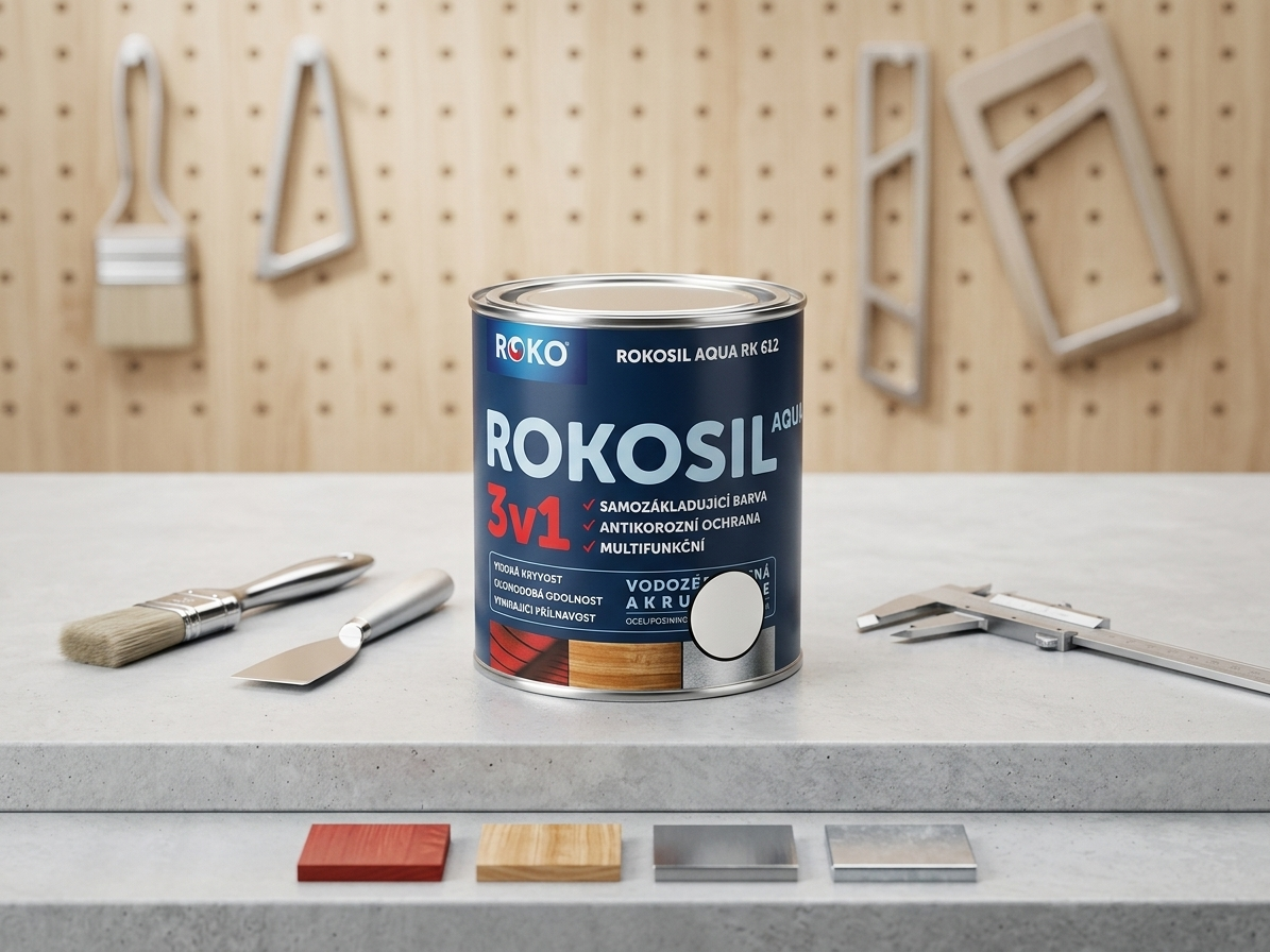 Barva samozákladující Rokosil Aqua 3v1 RK 612 1000 bílá 3 l