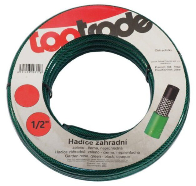 Hadice zahradní zeleno - černá neprůhledná 1/2" (50 m/bal.)