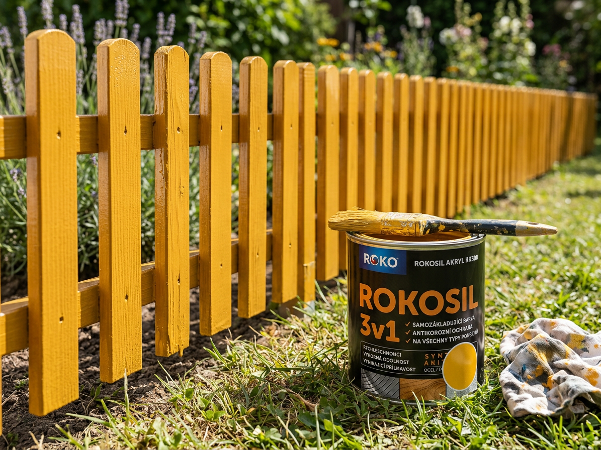 Barva samozákladující Rokosil akryl 3v1 RK 300 6200 žlutá světlá 0,6 l