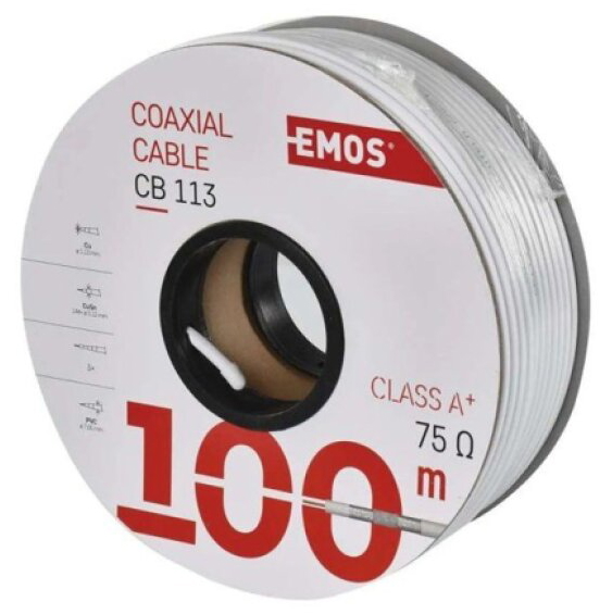 Kabel koaxiální Emos CB113 (100 m/bal.)