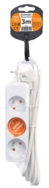Kabel prodlužovací EMOS 3 x zásuvka 3 m