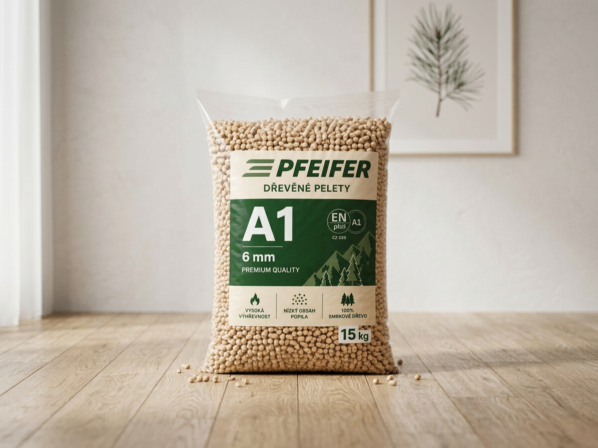 Dřevěné pelety Pfeifer A1 6 mm 15 kg