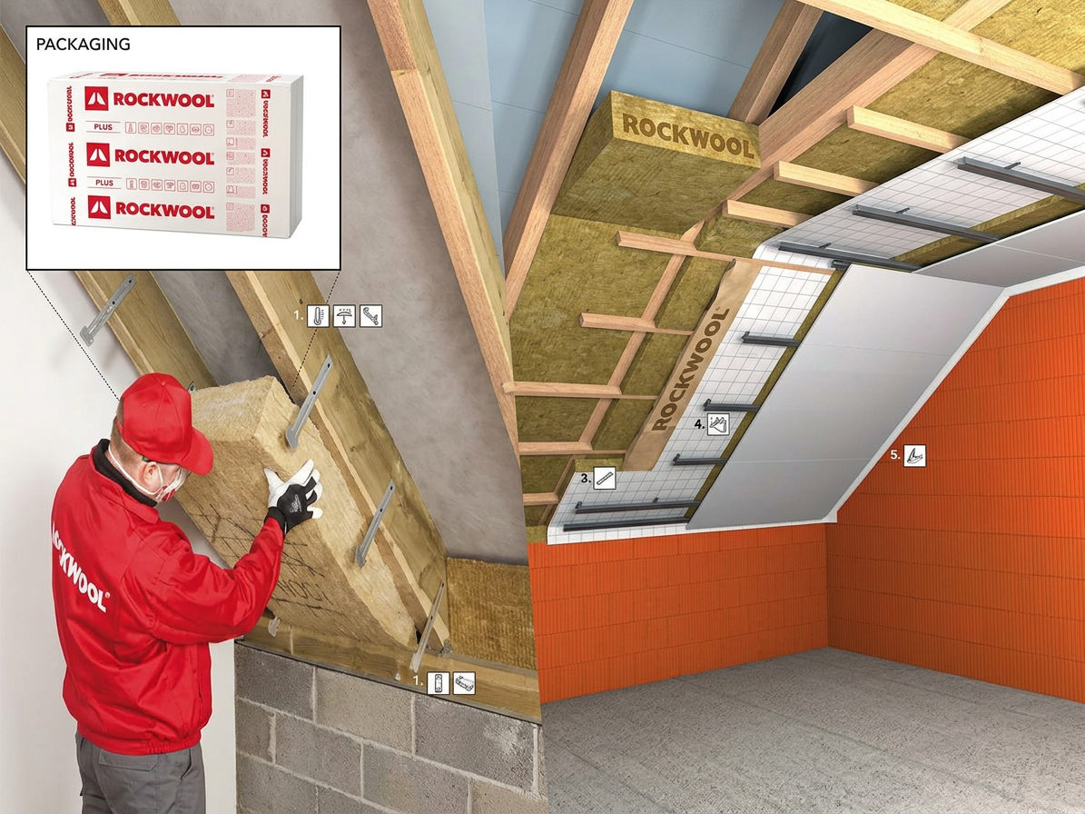 Tepelná izolace ROCKWOOL Rockmin Plus 120 mm (4,88 m²/bal.)