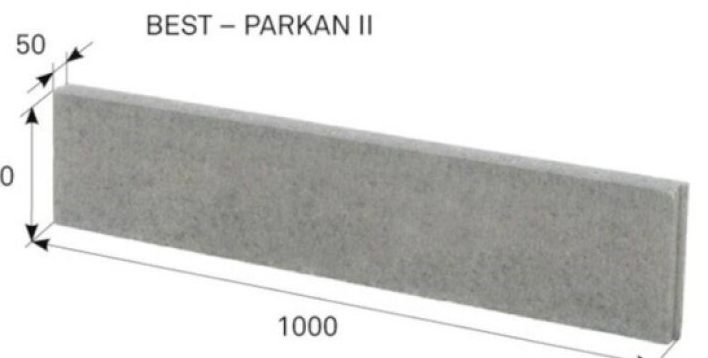 Obrubník betonový BEST Parkan II přírodní 50x1000x200 mm