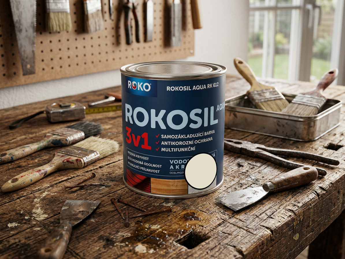 Barva samozákladující Rokosil Aqua 3v1 RK 612 6003 slonová kost 0,6 l