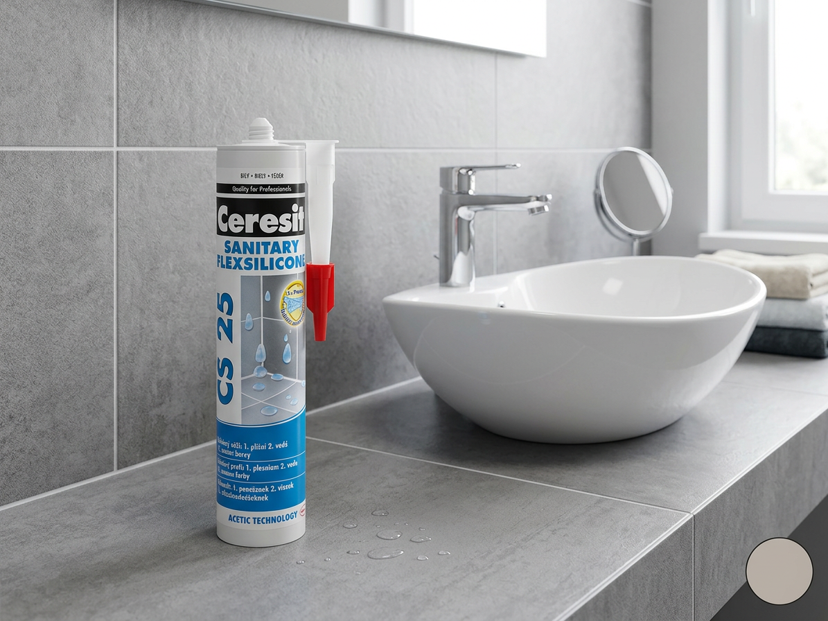 Silikon sanitární CERESIT CS 25 šedý 280 ml