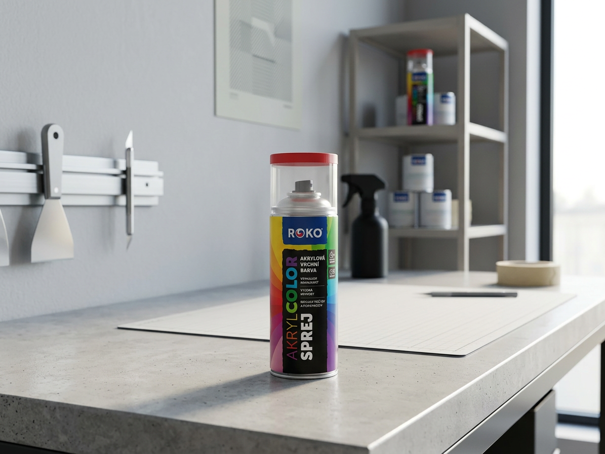 Barva akrylová vrchní Roko AKRYCOLOR Sprej rumělková 400 ml
