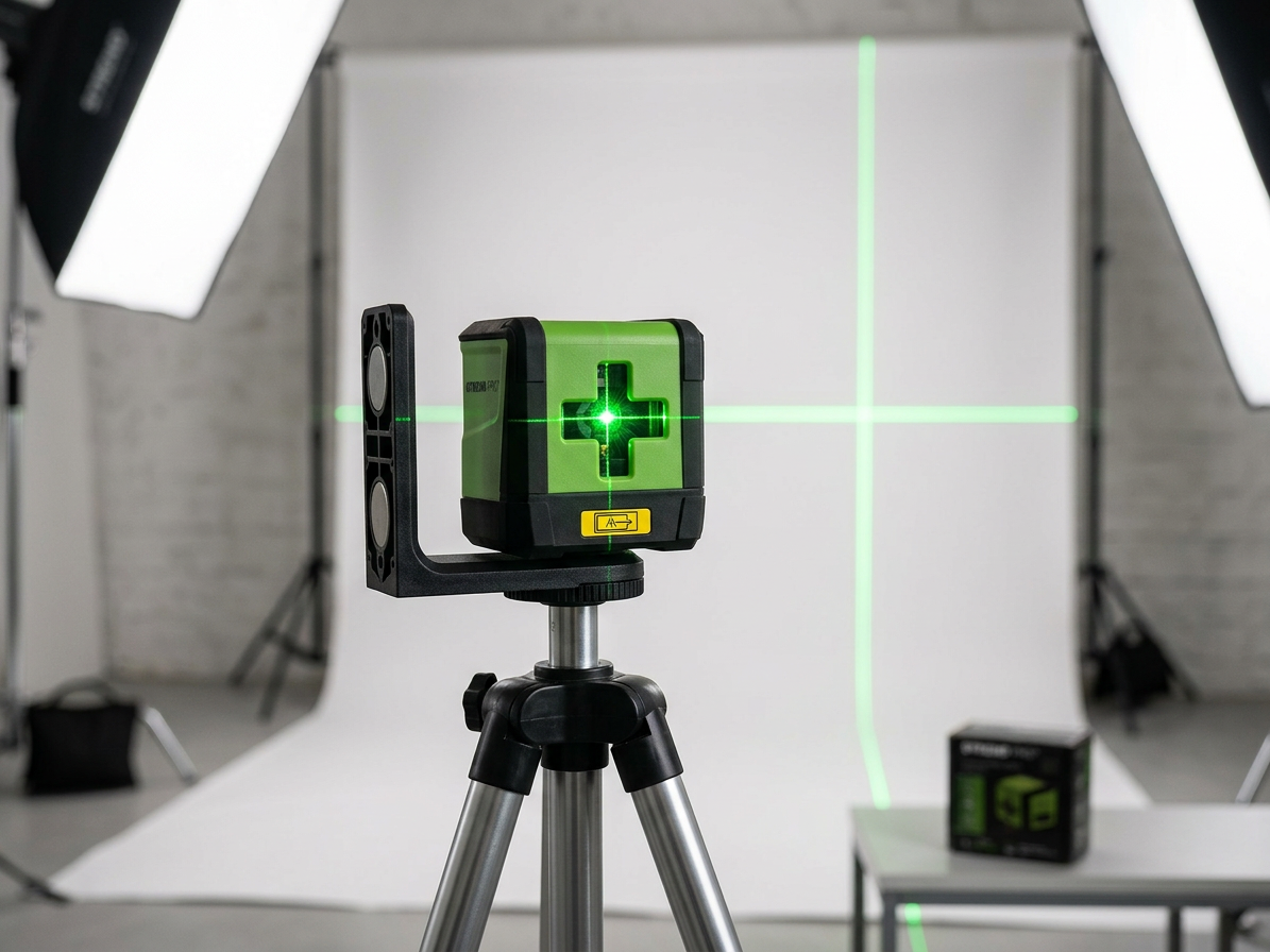 Laser křížový zelený paprsek rozsah 30 m
