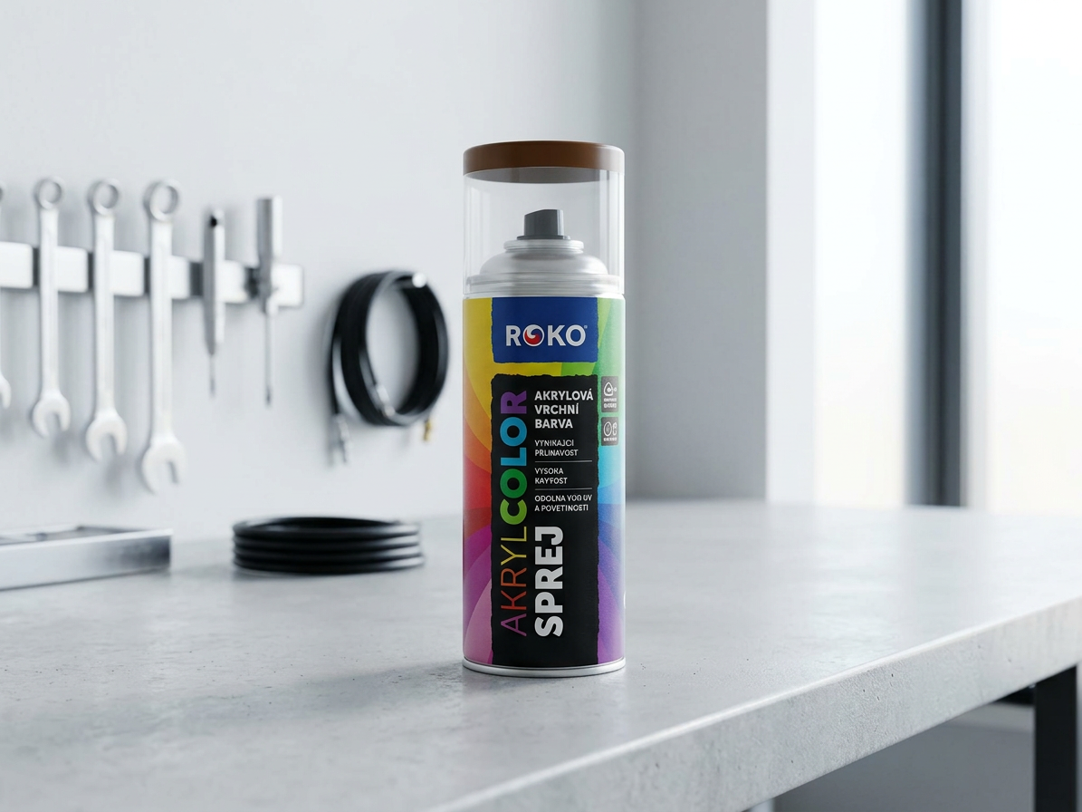 Barva akrylová vrchní Roko AKRYCOLOR Sprej hnědá měděná 400 ml
