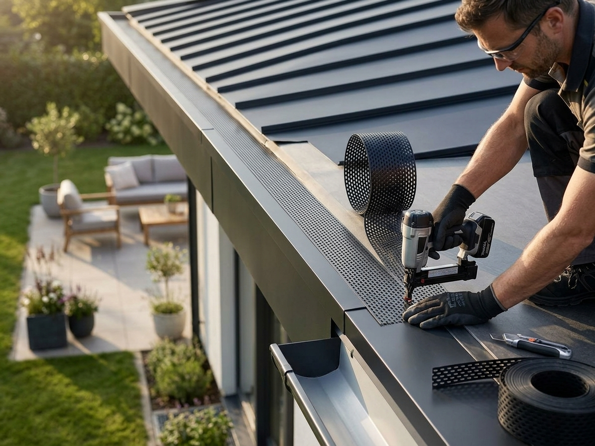 Okap.mřížka EAVES GRATE 50mmx5m černá