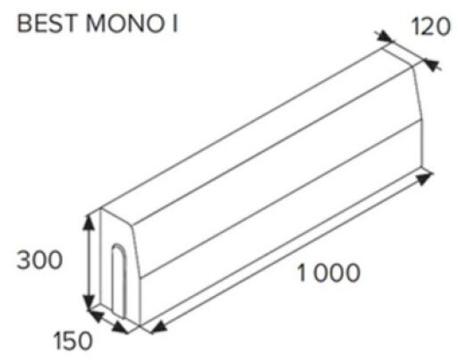 Obrubník betonový BEST MONO I přírodní 150x1000x300 mm