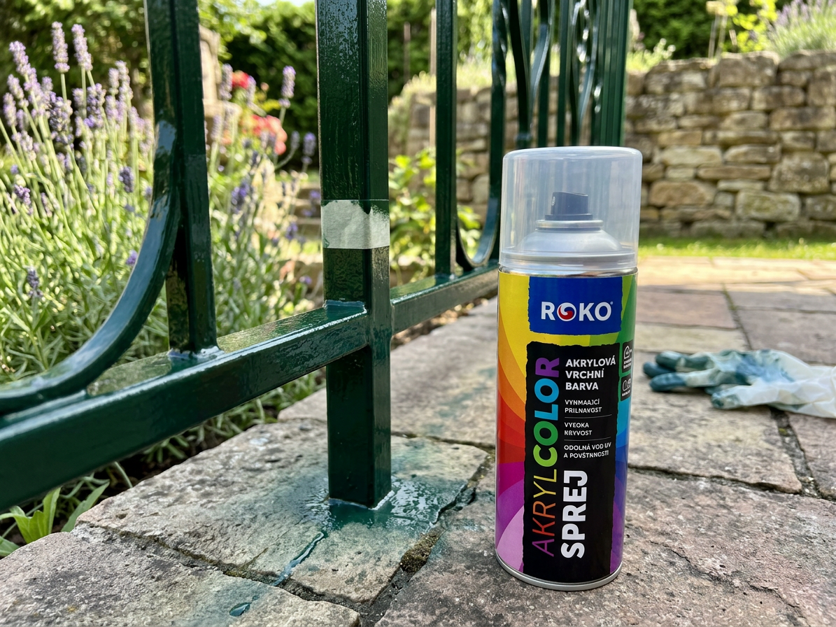 Barva akrylová vrchní Roko AKRYCOLOR Sprej stříbrnošedá 400 ml