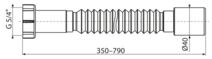 Připojení flexi Alcadrain A730 Premium 5/4"×40 plastová matka