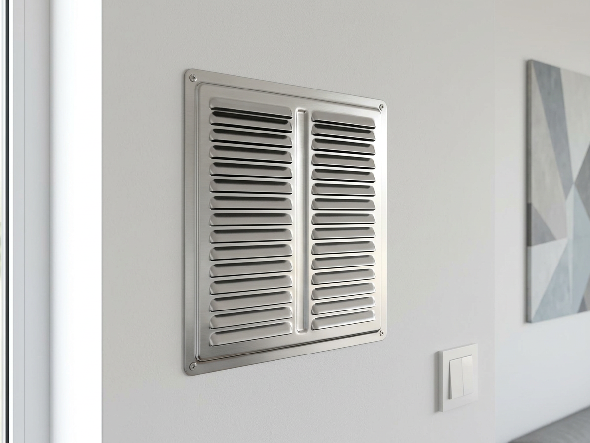 Mřížka větrací s krytkou 200×200 mm nerez