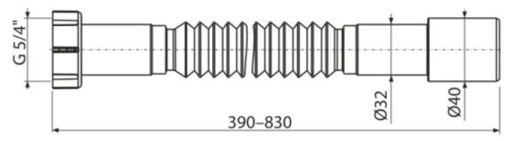 Připojení flexi Alcadrain A750 Premium 5/4"×32/40 plastová matka