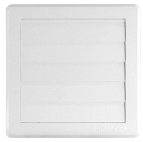 Mřížka větrací gravitační HACO VM G 150×150/100 mm bílá