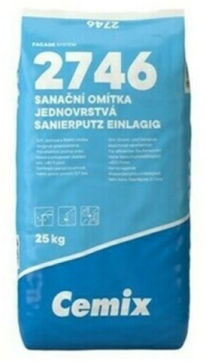 Omítka sanační jednovrstvá Cemix 2746 – 25 kg