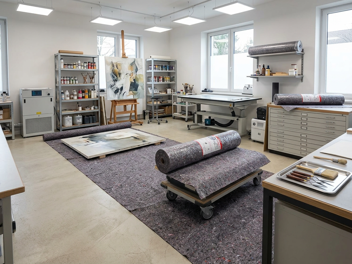Malířská absorpční textilie s krycí PE vrstvou 1 x 10 m (10 m²/bal.)