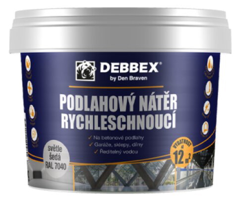 Podlahový nátěr RYCHLESCHNOUCÍ Den Braven šedý 4 kg