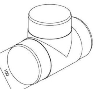 Tvarovka kulatá T-kus 100 mm