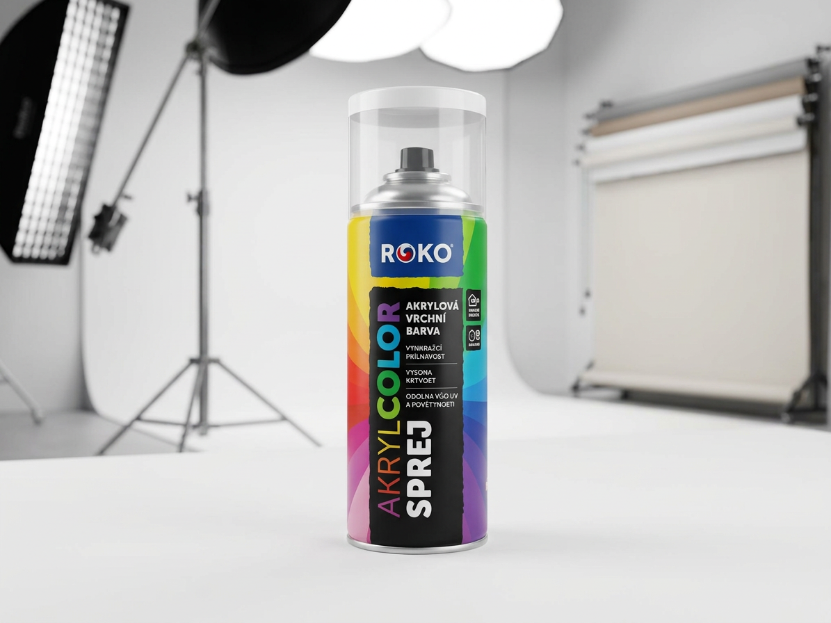 Barva akrylová vrchní Roko AKRYCOLOR Sprej bílá LESK 400 ml