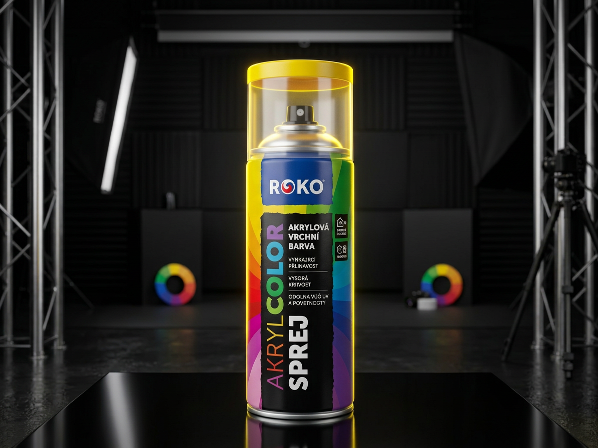 Barva akrylová vrchní Roko AKRYCOLOR Sprej signální žlutá 400 ml