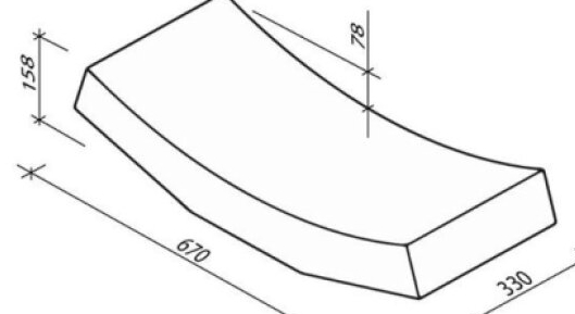 Žlab velký I. DITON přírodní 670×330×158 mm