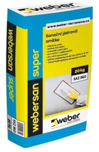 Omítka sanační jádrová webersan super 20 kg