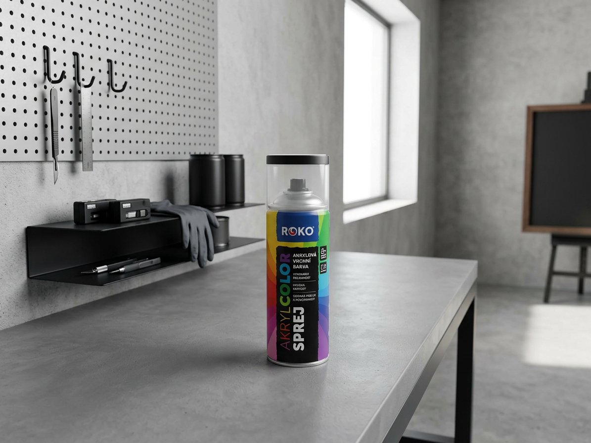 Barva akrylová vrchní Roko AKRYCOLOR Sprej grafitová šedá 400 ml