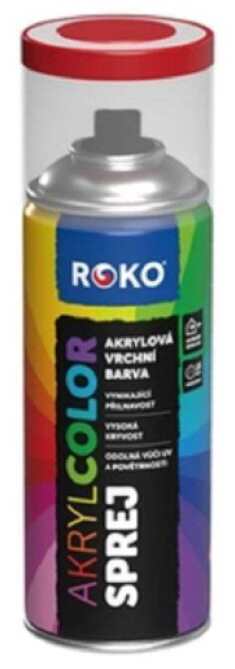 Barva akrylová vrchní Roko AKRYCOLOR Sprej singální červená 400 ml