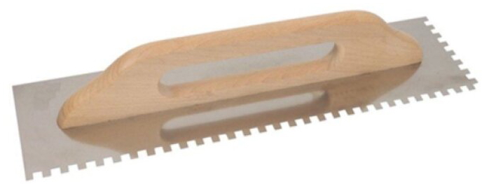 Hladítko nerezové s dřevěnou rukojetí zub 8 mm 500 x 130 mm